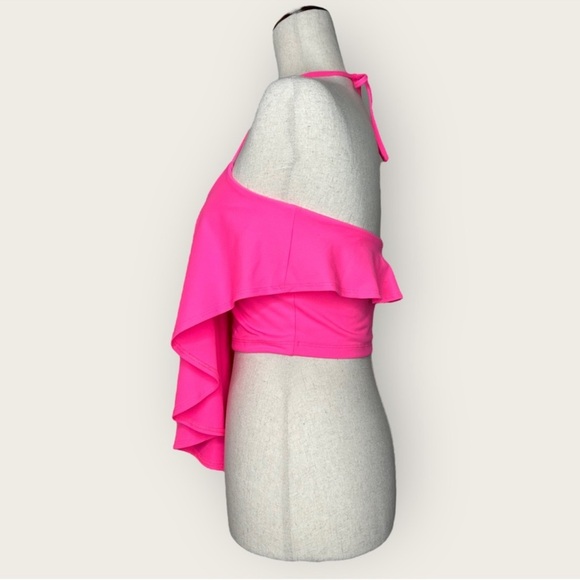 NWOT | Susana Monaco | Ruffle Halter Crop Top | Pink | Small - Picture 8 of 10